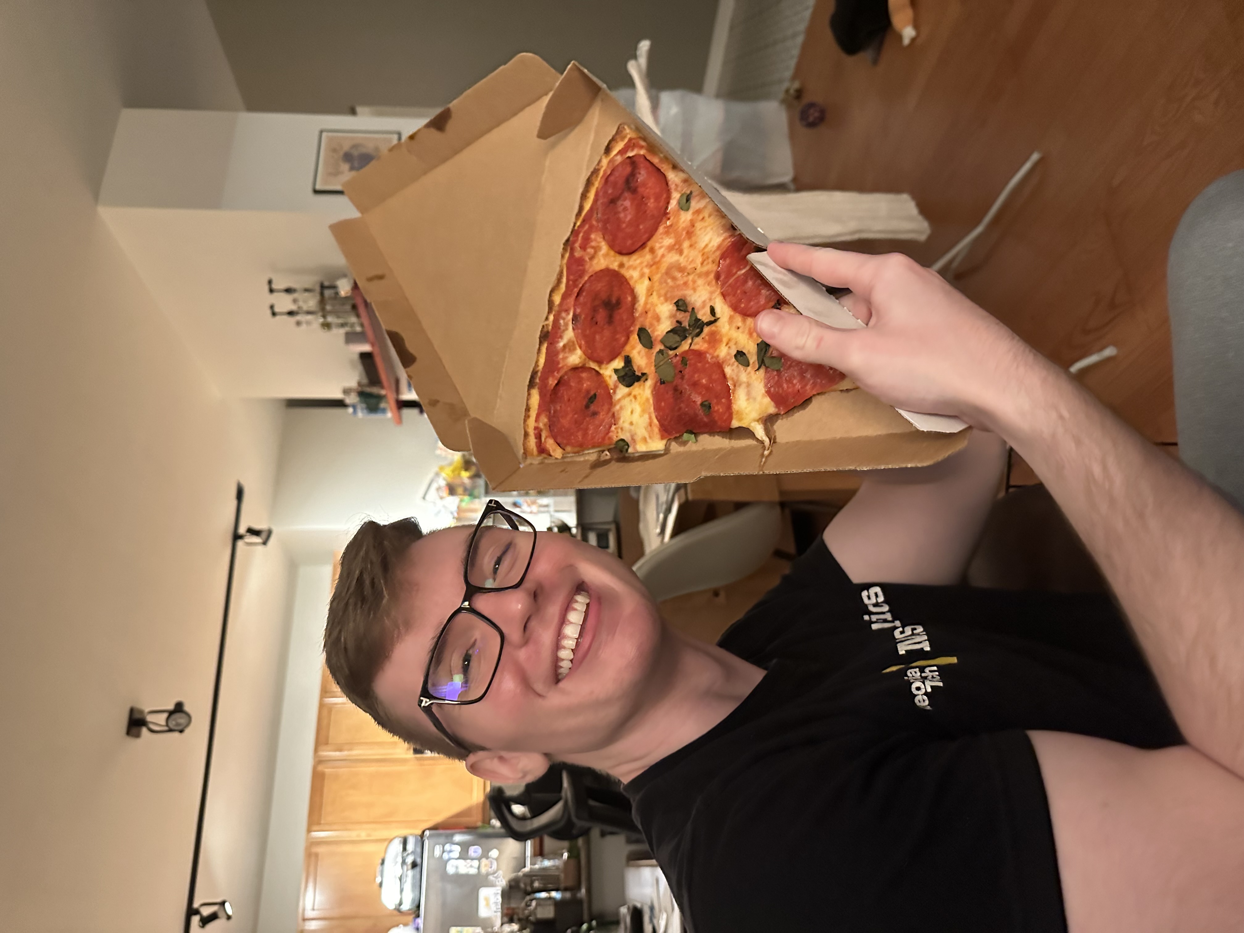 Pizza from one of my favorite places in Chicago (my head for scale)
